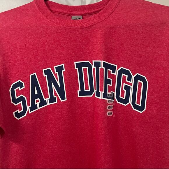 Gildan Heather Red San Diego Graphic T-Shirt Size Medium - Picture 3 of 9
